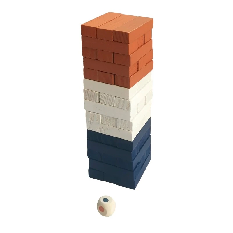 Цветна дженга с дървени блокчета Magni